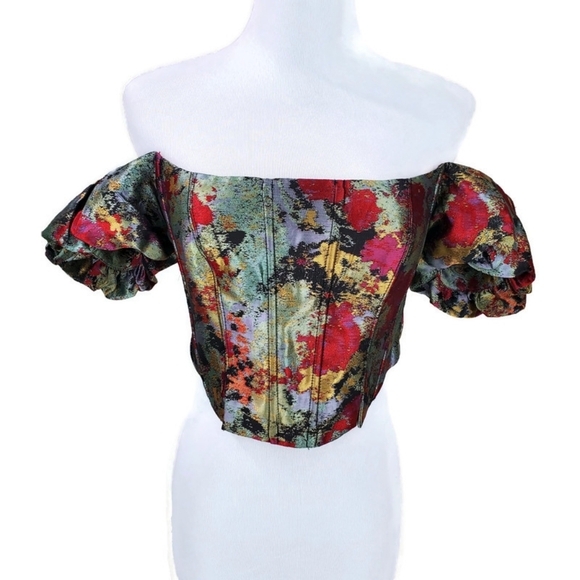 Free People Women’s “Bali Carousel” Corset Off-the-shoulder Top XSmall - Picture 4 of 14